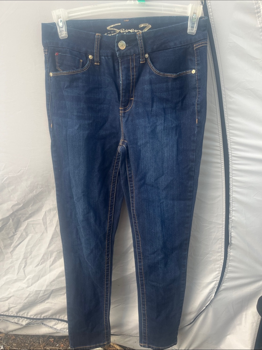 Seven7 Indigo Mid-Rise Skinny Jeans